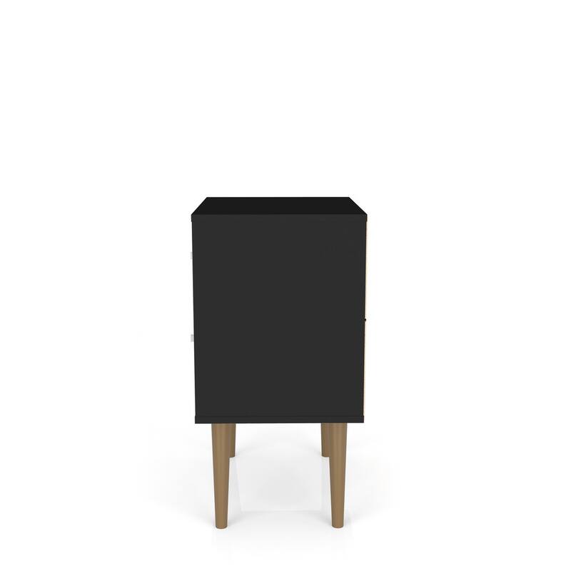 Liberty Mid Century Modern Black Nightstand 2.0 with 2 Extension Drawers