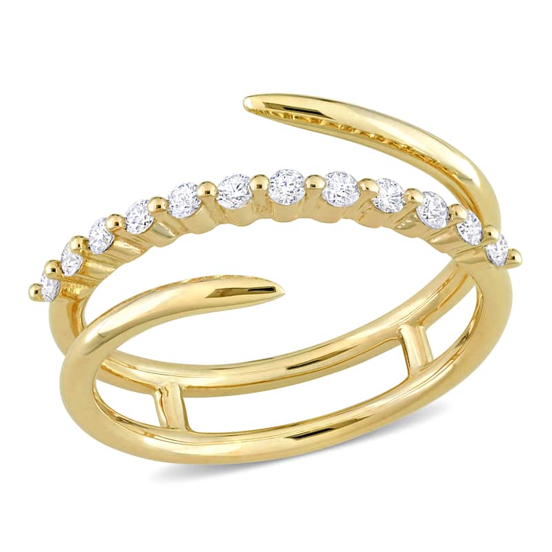 Miadora 1/4ct TDW Diamond Coil Ring in 10k Yellow Gold