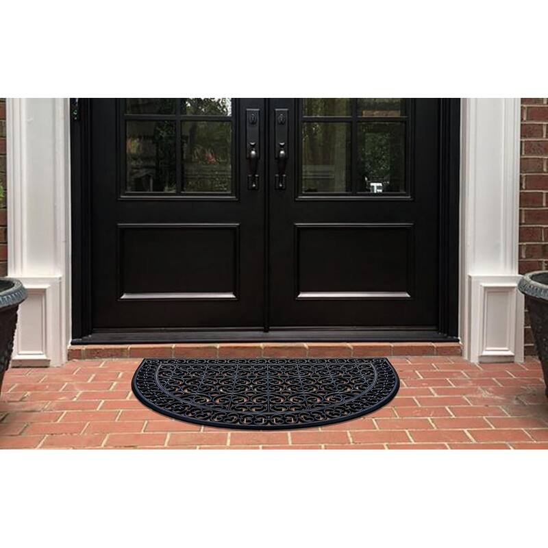 A1HC Large Door Mat, Natural Rubber, Ideal for an entryway, Scrapes Shoes Clean of Dirt & Grime