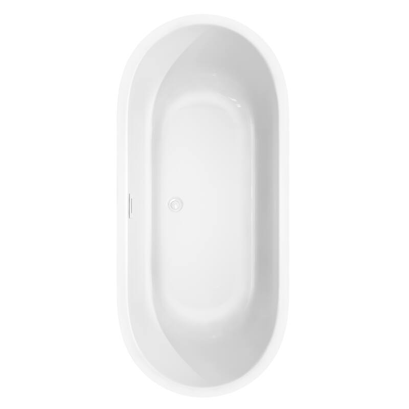 Wyndham Collection Juliette 71-inch White Freestanding Soaking Bathtub