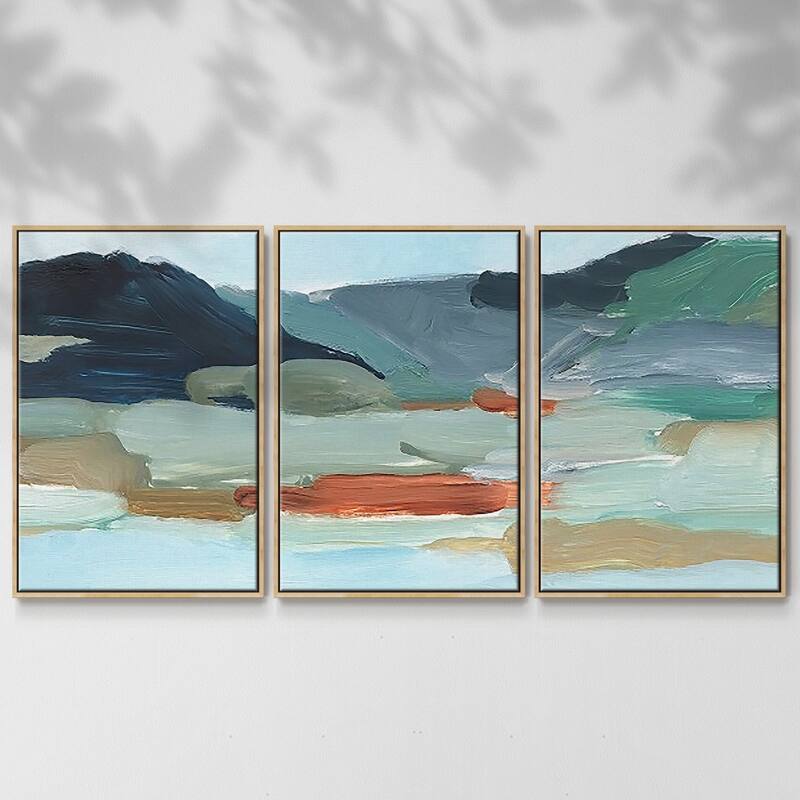 Autumn Mountains II - Multi Piece Framed Canvas - 16 x 24 - Natural