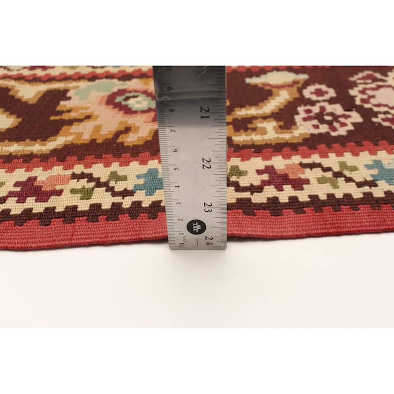 ECARPETGALLERY Flat-Weave Sivas Red Wool Kilim - 5'5 x 8'6