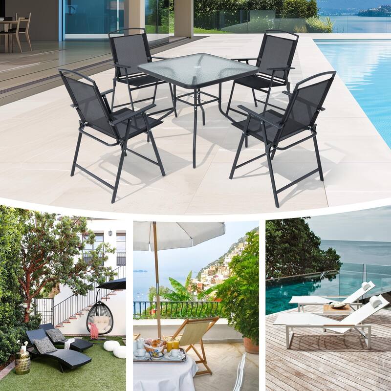 VredHom Outdoor 4-Piece Patio Dining Folding Chairs