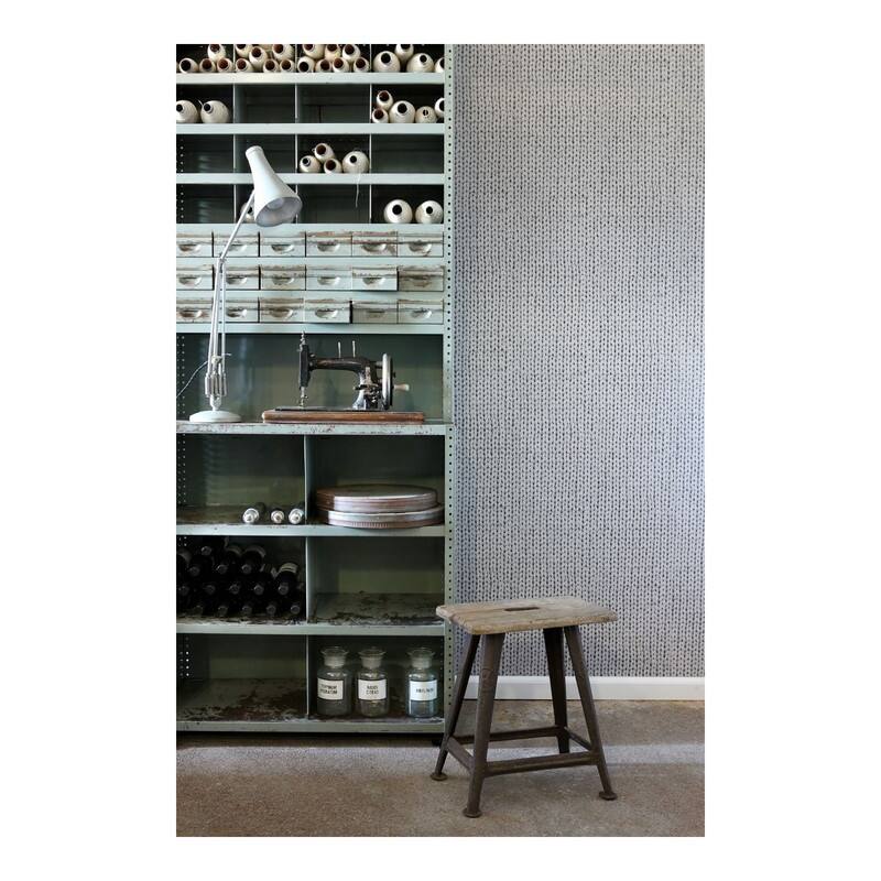 ESTA Home Hart Taupe Chevron Fabric Wallpaper - 20.5 x 396 x 0.025