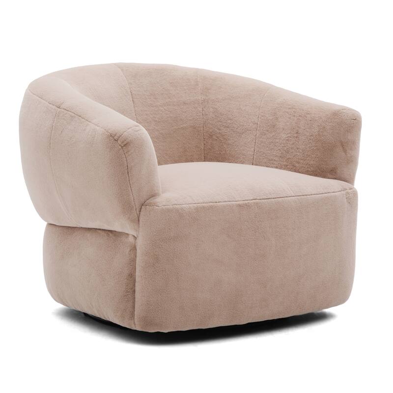 Christopher Knight Home - Plush Modern Swivel Upholstered Club Chair with Ergonomic Barrel Comfort