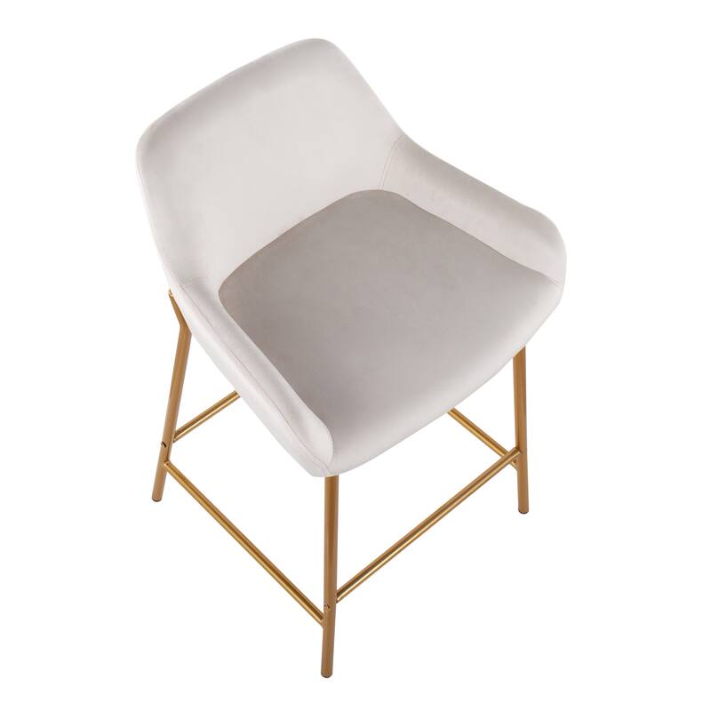 Silver Orchid Galotti Gold Fixed-Height Upholstered Counter Stool - Set of 2