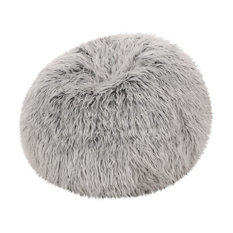 Faux Fur Bean Bag Chair with Plush Lounge with High-Density Foam