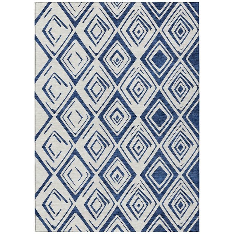 HomeRoots Geometric Transitional Rectangle Outdoor Rug