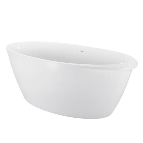 67" Acrylic Freestanding Bathtub, Contemporary Soaking Tub, white