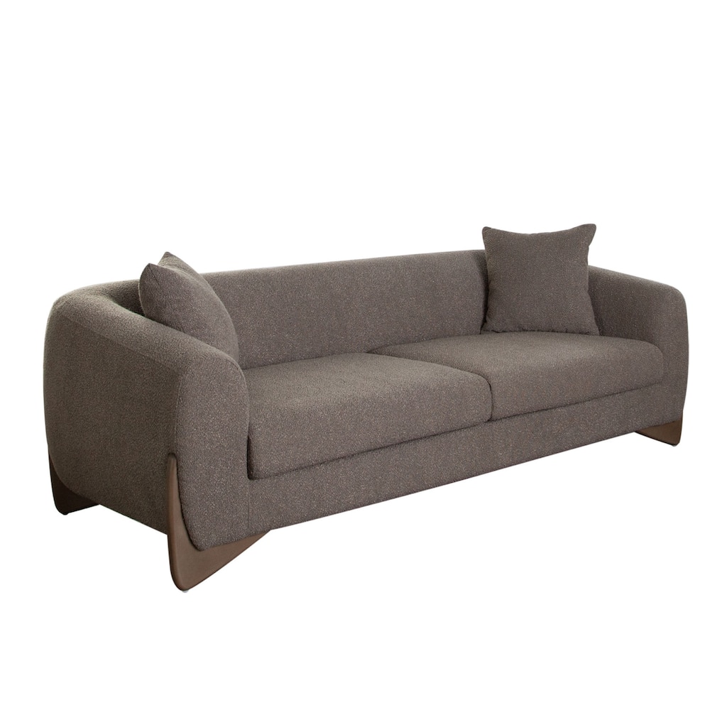 Resy Sofa, 91 Inch, 2 Accent Pillows, Toffee Brown Textured Polyester