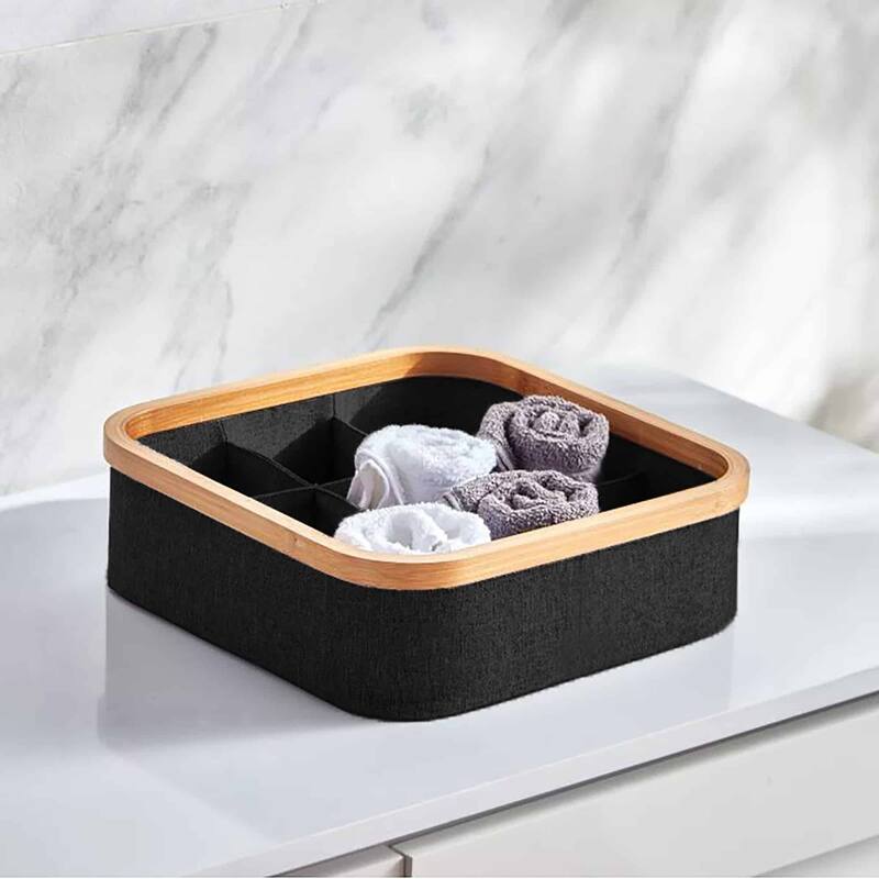 Square Foldable Storage Basket 9-Compartment - 12 L x 12 W x 4 H