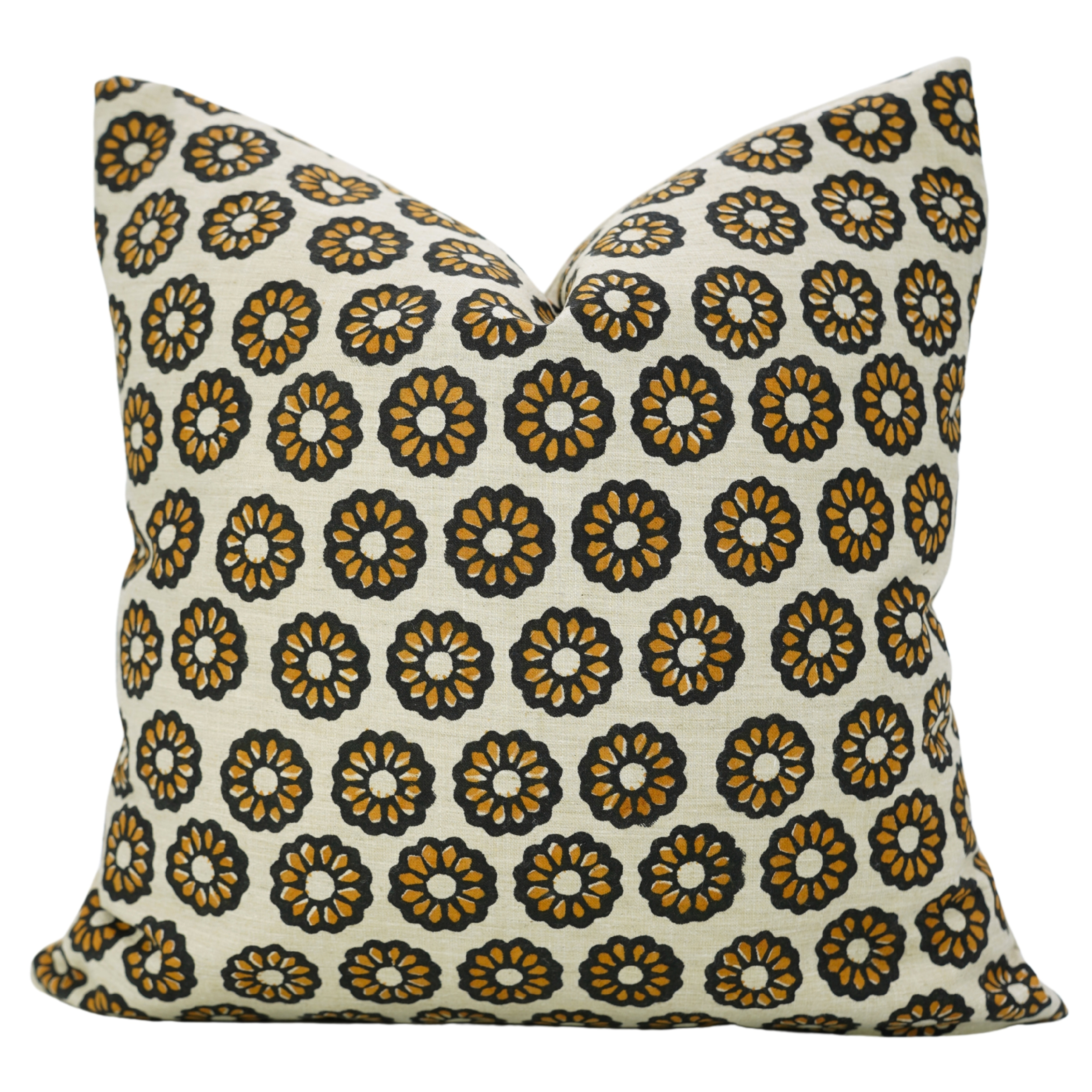 Fabdivine Soft Linen Floral Bohemian Pillow Case Hand Block Print for Home Décor