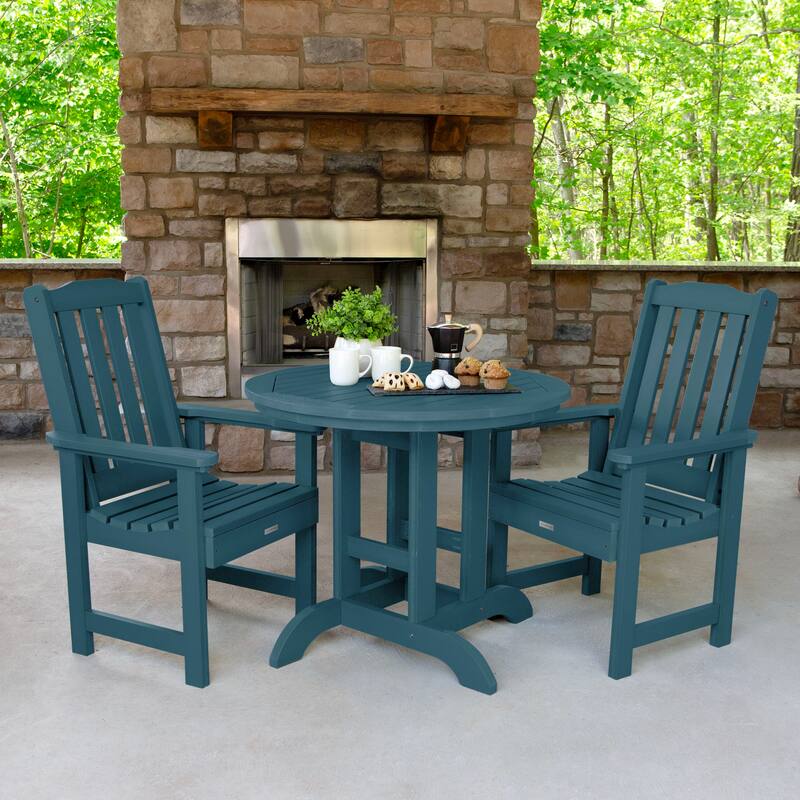 Lehigh 3-Piece Outdoor Dining Set - 36" Round Table, Dining-height