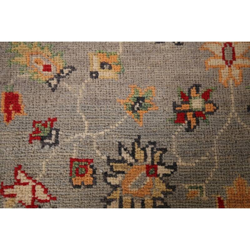 Floral Oushak Oriental Accent Rug Hand-Knotted Wool Carpet - 3'6" x 4'9"