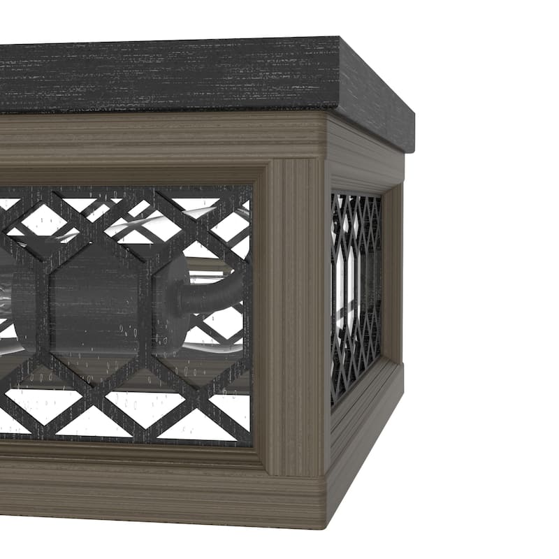 Hunter Chevron 2 or 4 Light Flush Mount Ceiling Light - Farmhouse, Transitional, Rustic, Lattice