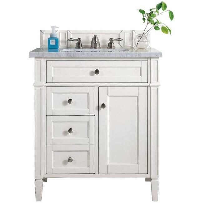 James Martin Vanities 655-V30-3AF Brittany 30" Single Basin Poplar - Bright White - Painted