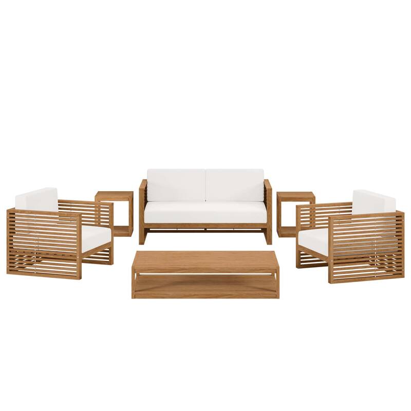 Carlsbad 6-Piece Teak Wood Outdoor Patio Outdoor Patio Set