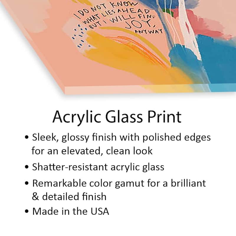 Joy Anyway Print On Acrylic Glass by Morgan Harper Nichols