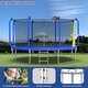 preview thumbnail 4 of 7, 14FT Trampoline with Basketball Hoop, ASTM Approved Reinforced Type Outdoor Trampoline with Enclosure Net