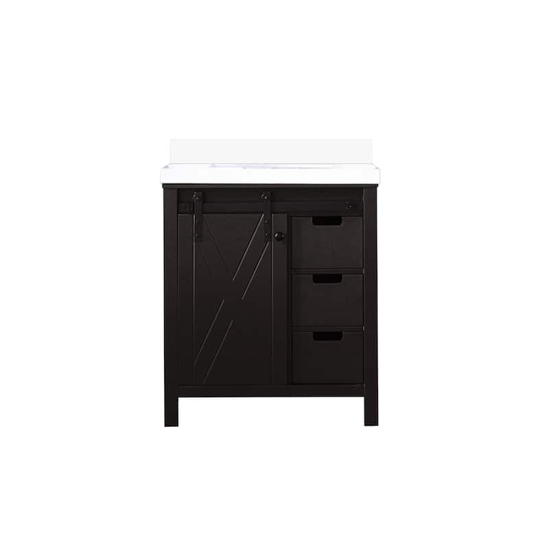 Marsyas 30 in W x 22 in D Brown Bath Vanity and Cultured Marble Countertop