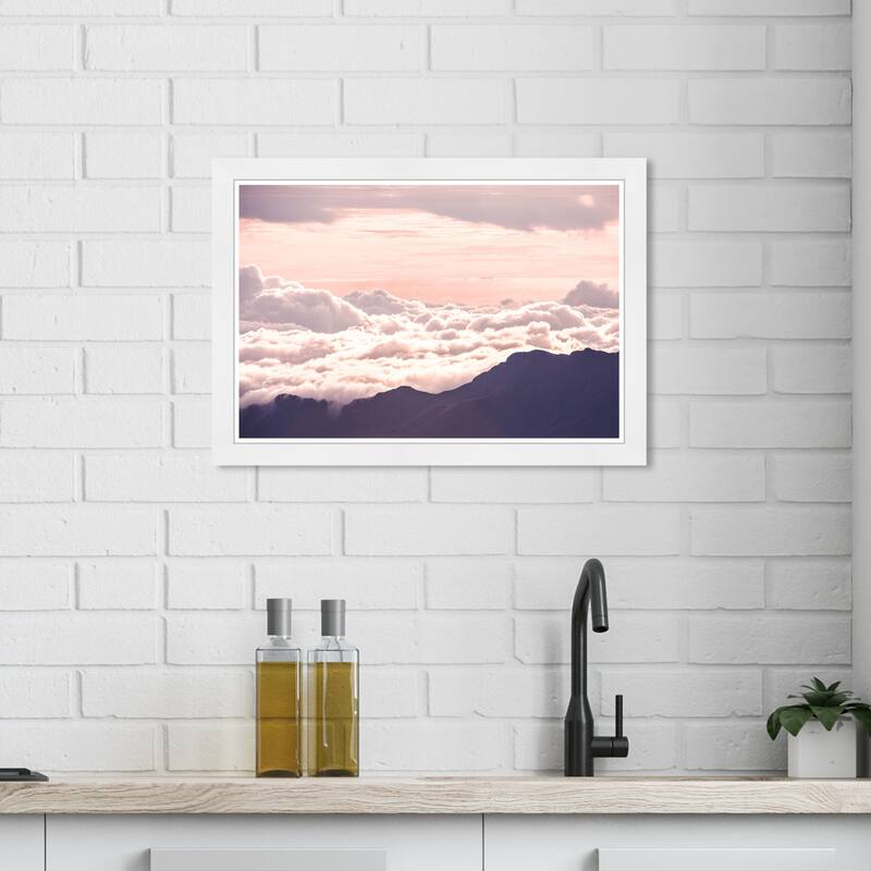 Wynwood Studio Prints Nature and Landscape Over the Hillside Pink and Modern & Contemporary Wall Art Canvas Print - White
