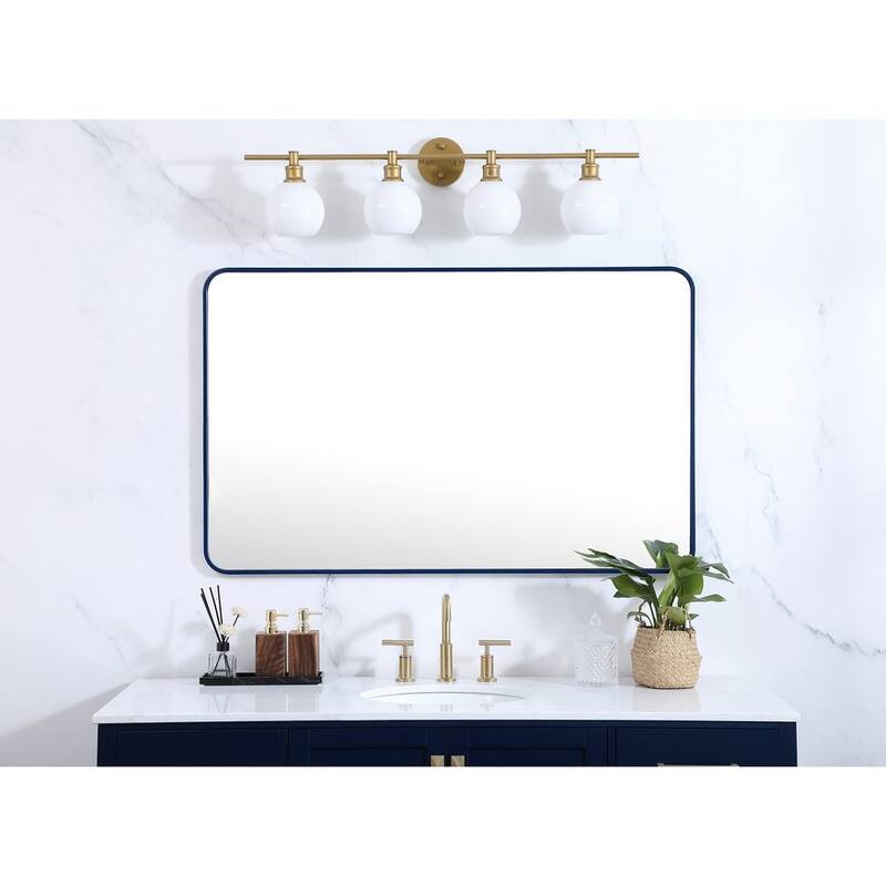 Ezra Soft Corner Metal Rectangular Mirror