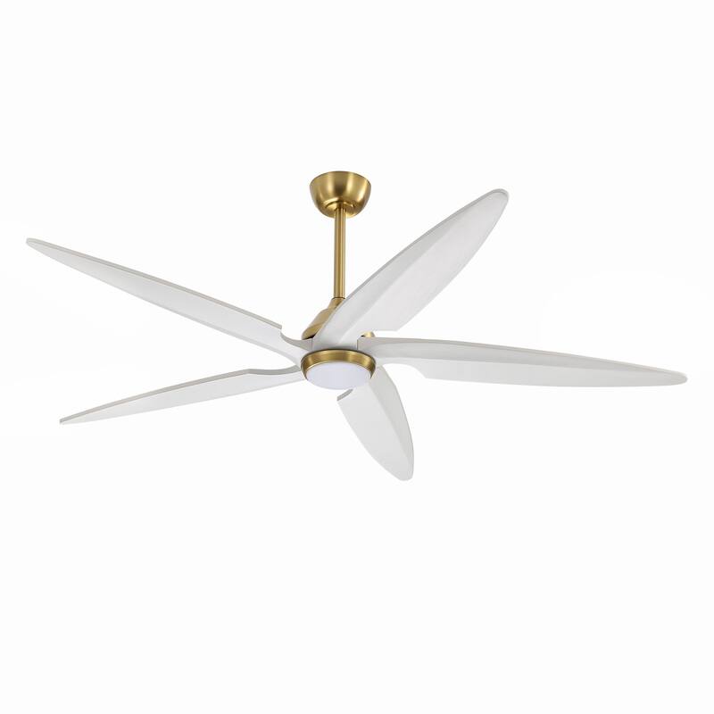GetLedel 64" Solid Wood 5-Blade Dimmable LED Ceiling Fan with Remote and Light