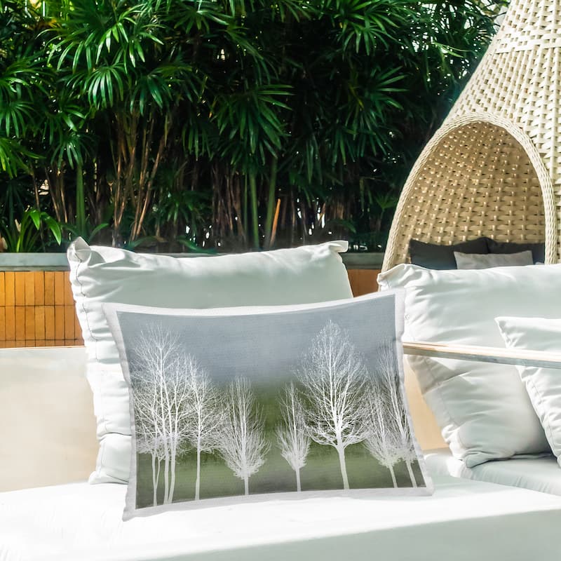 Stupell White Tree Impressions Printed Outdoor Throw Pillow Design by Kate Bennett