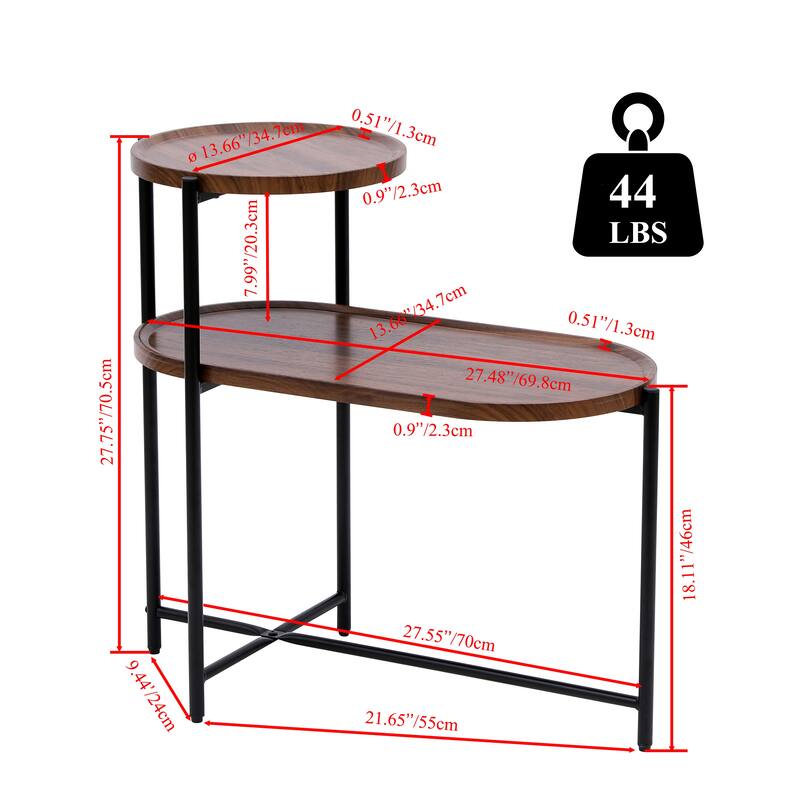 2-Tier Side Table Sofa Table Cocktail Table Coffee Table