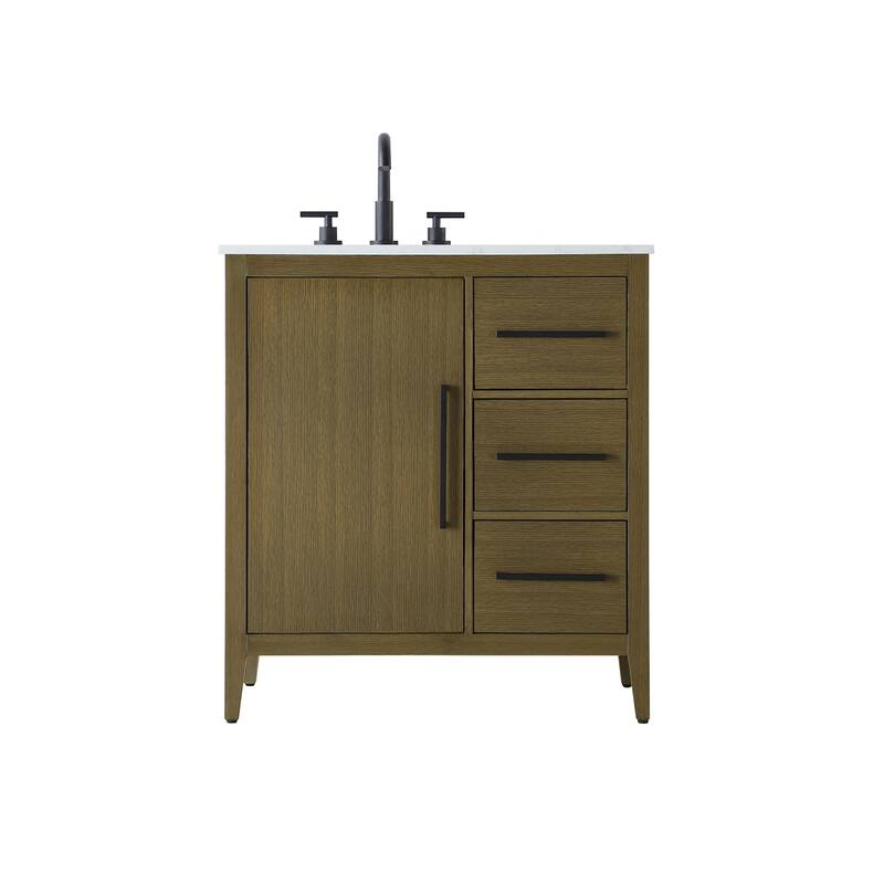 Elegant Lighting VF29332 Millie 32" Free Standing Single Basin Vanity - Chestnut Brown
