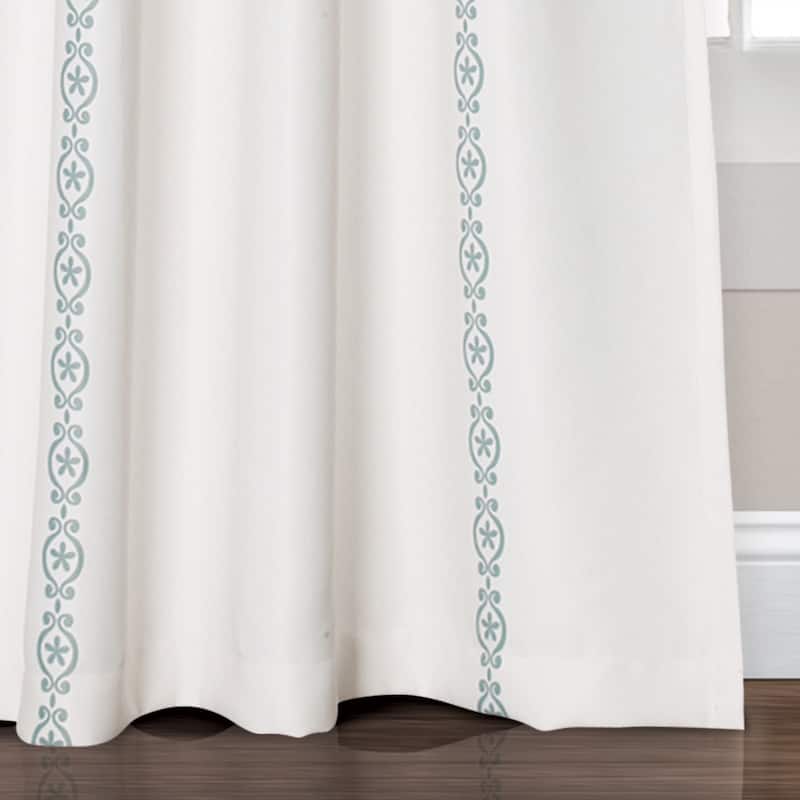 Lush Decor Stripe Medallion Room Darkening Curtain Panel Pair