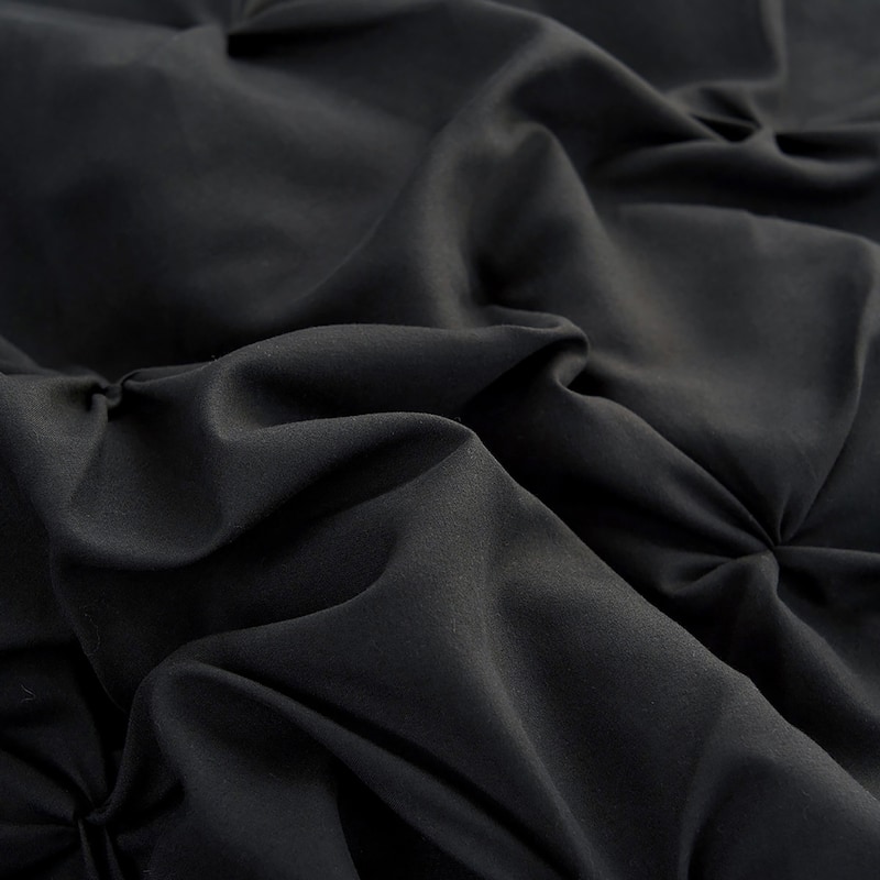 Black Pintuck Comforter Set Pinch Pleated Bed in A Bag