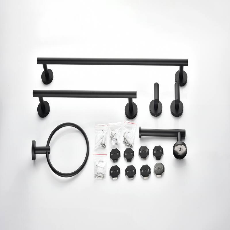 6 Piece Stainless Steel Bathroom Towel Rack Set