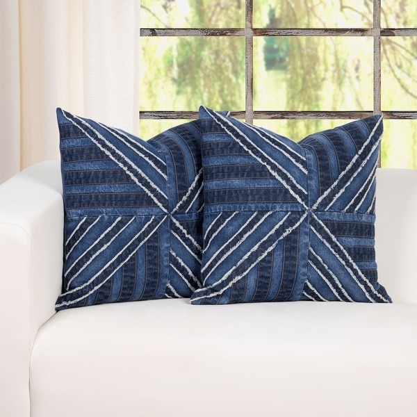 Denim blue throw online pillows