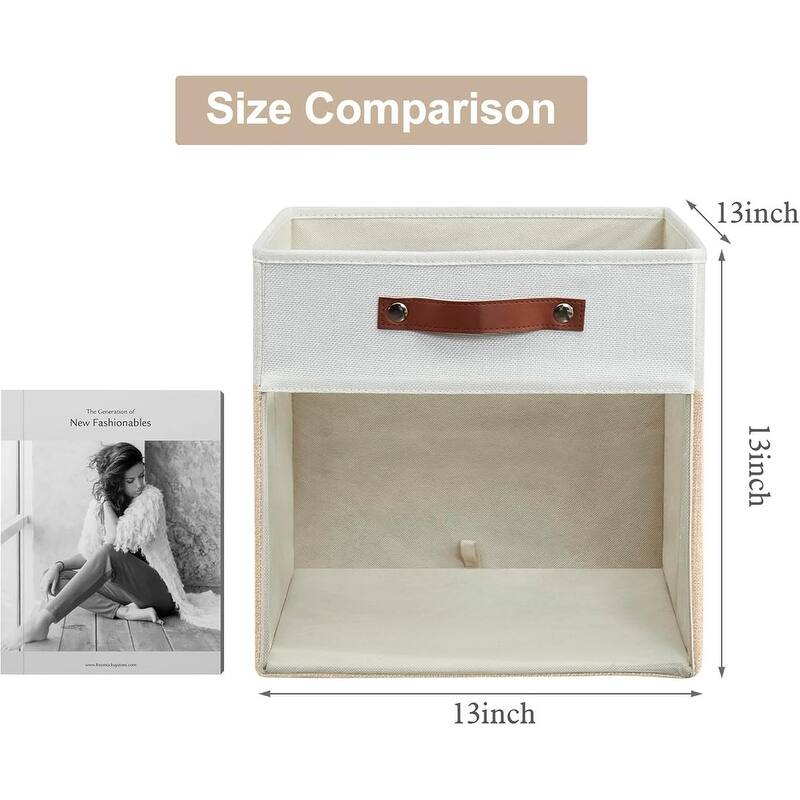 4 Pack Linen Foldable Storage Bins (13 x 13 inch)