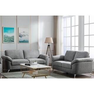 Linen Sofa Loveseat Chair,Living Room Set with Soft Cushion - Bed Bath ...