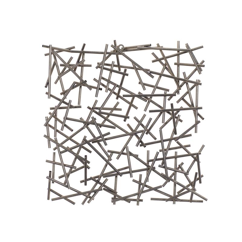 Metal Geometric Overlapping Lines Home Wall Decor - Brown or Silver - CosmoLiving by Cosmopolitan