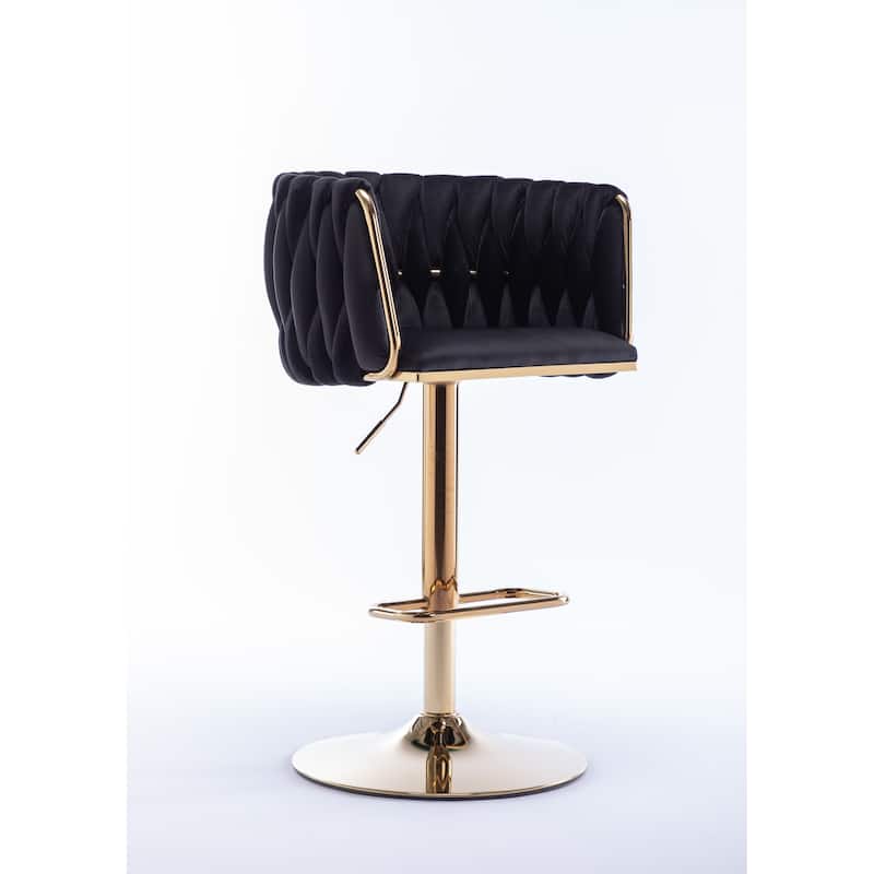 Counter Height Bar Stools Set of 2, Swivel Armless Chairs with Height Adjustable, Kitchen Island Chairs with Chrome Footrest