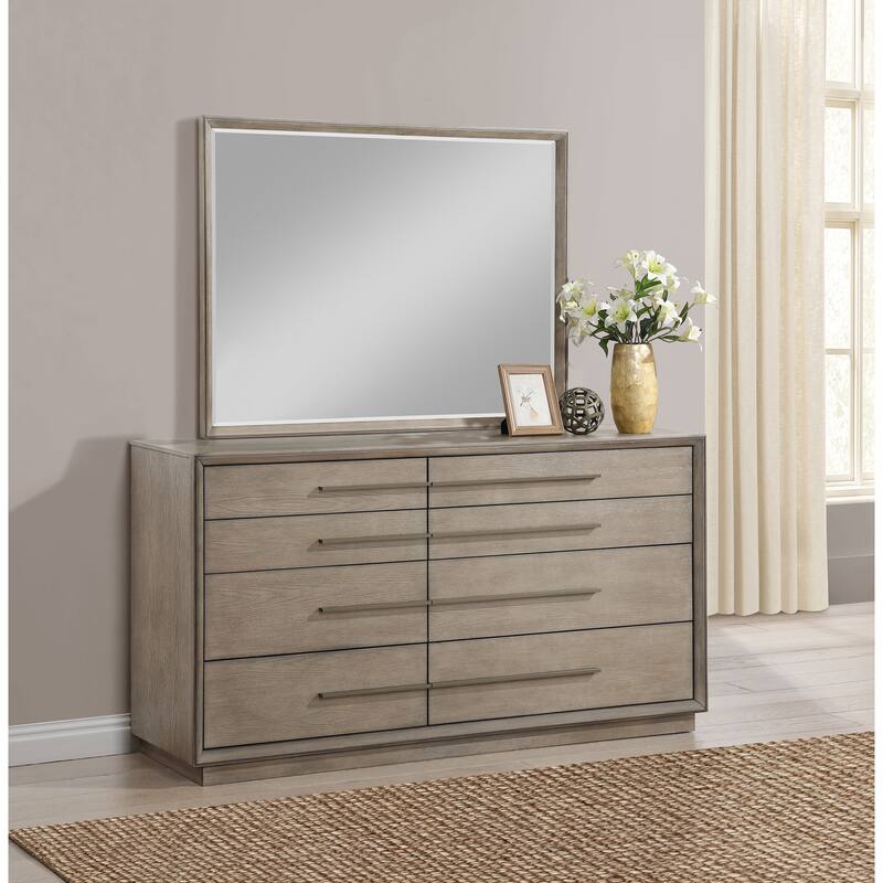 Durango 8-drawer Dresser and Mirror Taupe Oak