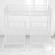 preview thumbnail 6 of 10, Triple Twin Metal Bunk Bed with Shelf, Middle Table, Guardrails, and Convertible Upper Bed,Detachable L-Shaped Bunk bed