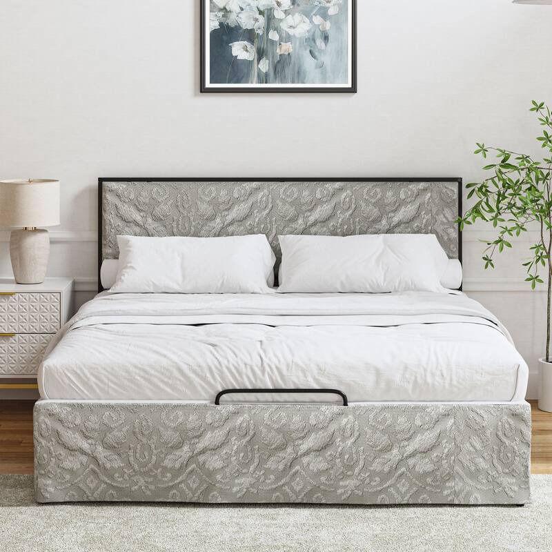 Oliver Modern Washable Slipcover Bed Upholstered Metal by HULALA HOME
