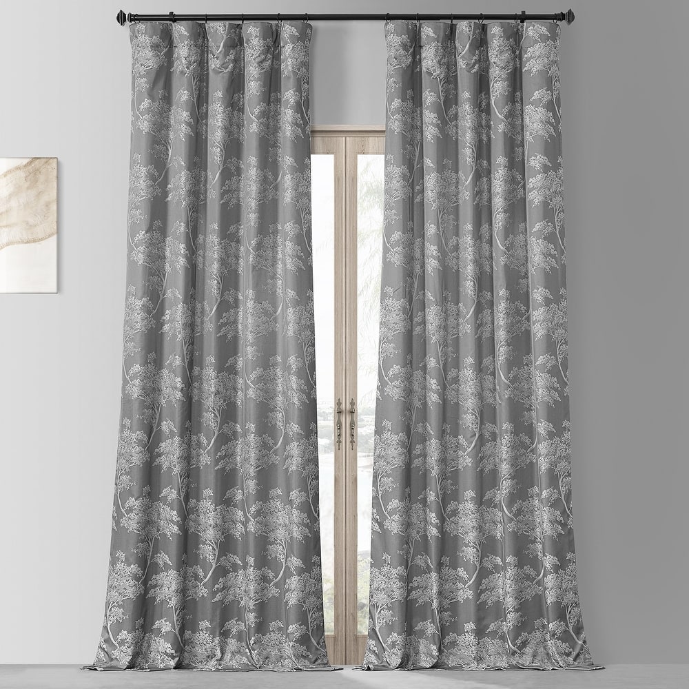 Exclusive Fabrics Sequoia Faux Silk Jacquard Curtain (1 Panel)