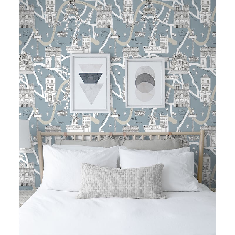 NextWall Paris Scene Peel and Stick Wallpaper