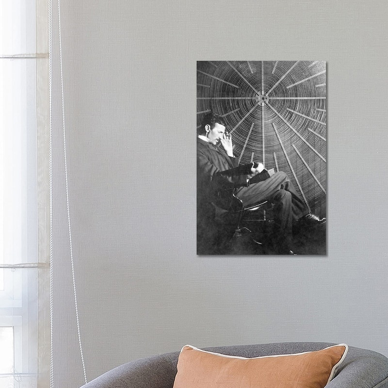 iCanvas "Nikola Tesla (1856-1943)" by Unknown Canvas Print - 26x18x1.5