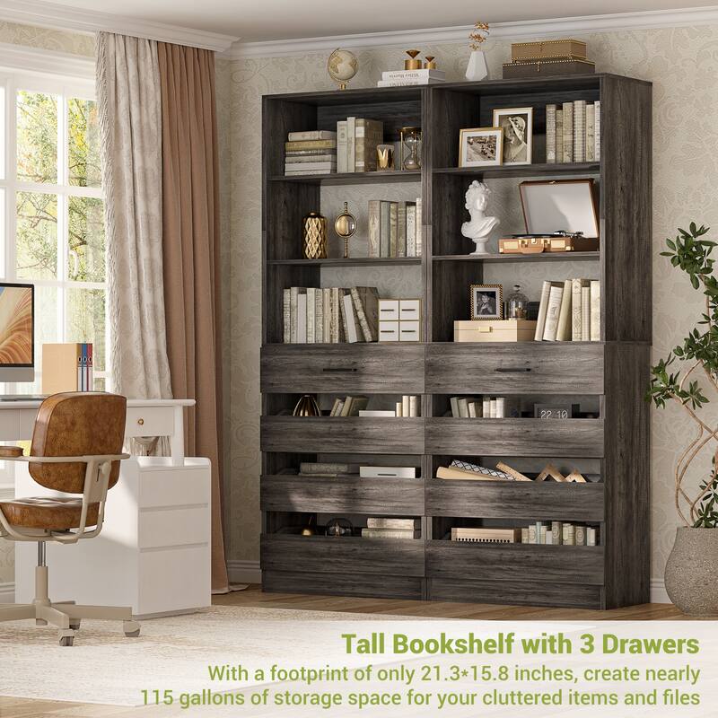 21.3'' W Closet System with 4 Wooden Drawers, 1.78FT Walk-in Closet Organizer Wardrobe with Adjustable Open Shelves