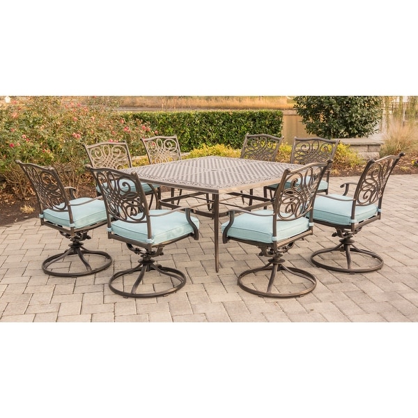 Hanover Outdoor Traditions 9 Piece Square Dining Set with Eight
