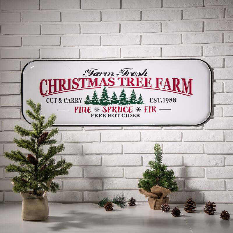 Glitzhome Christmas Farmhouse Metal Reindeer Wall Sign Decor