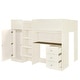 preview thumbnail 8 of 16, Guardrails Loft Bed, Full Size Multifunctional Wood Loft Bed with Desk, Storage Bed Frame with Wardrobe, Drawers, Shelves