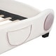 preview thumbnail 11 of 19, Bear-Shaped Velvet Twin Size Platform Bed with Headboard with Bed-End Storage Pocket