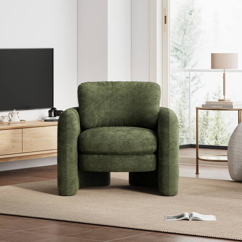 Accent Chairs, Living Room Chairs Upholstered Barrel Armchair for Living Room